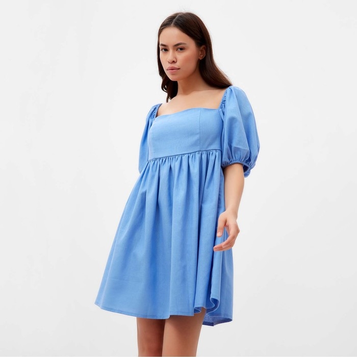 Платье женское с объемными рукавами MIST Summer time, голубой, р. 44 Платье женское с объемными рукавами MIST Summer time, голубой, р. 44