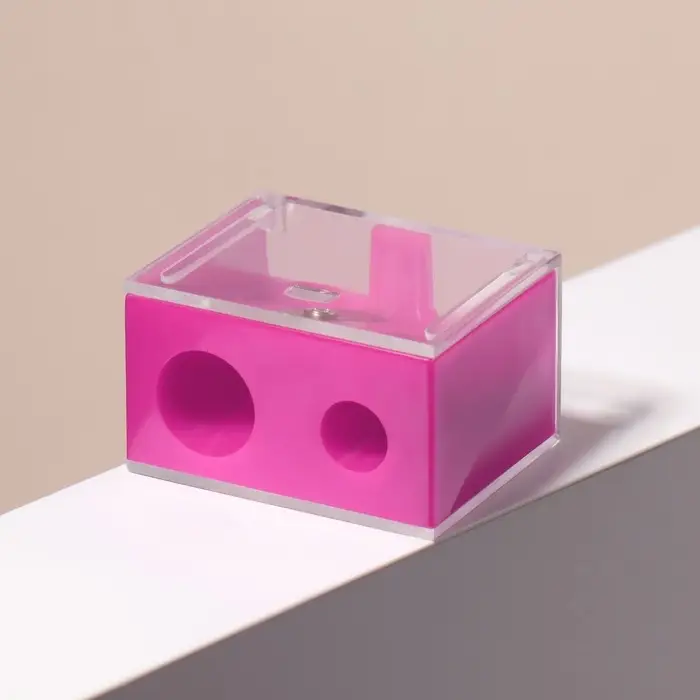 Точилка косметическая, с крышкой, двойная, МИКС