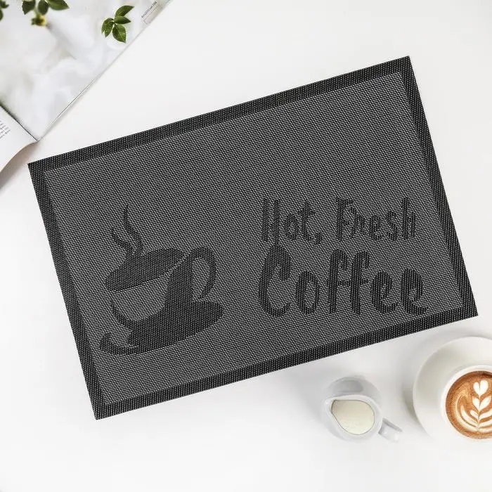 Салфетка сервировочная на стол Fresh coffee, 45&times;30 см, цвет чёрный
