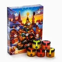 Адвент календарь новогодний с мёдом &laquo;С Новым Годом&raquo;, облепиха, кедровые орешки, малина, цитрус, клубника