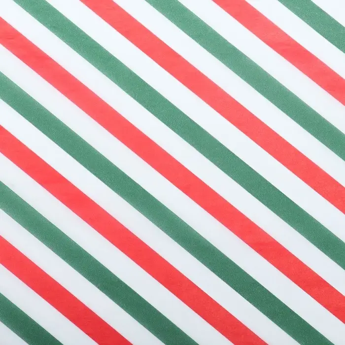 Бумага упаковочная тишью, новогодняя упаковка "Полоски",50 х 66 см.