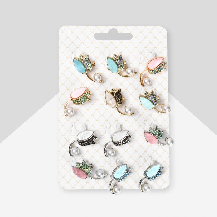 Брошь &laquo;Тюльпан&raquo; жемчужный сад, цвет МИКС (неделимая фас. 12шт, цена за шт)