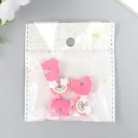 Пластиковый декоративный элемент &laquo;Арт Узор. Радуга с сердечком&raquo;, бархатное напыление, 0.6&times;1.7&times;2 см