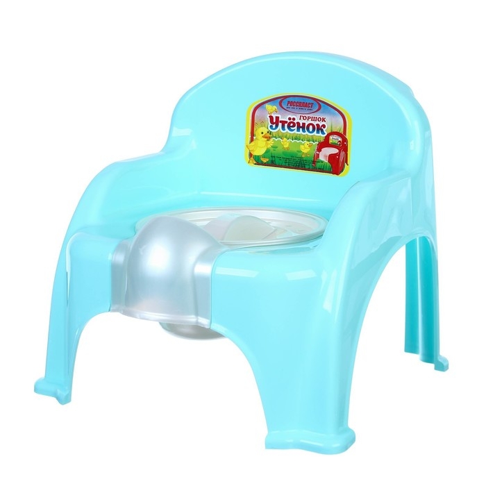Горшок детский «Утенок» с крышкой, светло-бирюзовый / белый 310х295х280мм Горшок детский «Утенок» с крышкой, светло-бирюзовый / белый 310х295х280мм