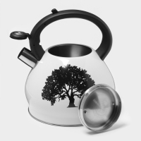 Чайник со свистком из нержавеющей стали Доляна Magic forest, 3 л, с индикатором нагрева, индукция Чайник со свистком из нержавеющей стали Доляна Magic forest, 3 л, с индикатором нагрева, индукция