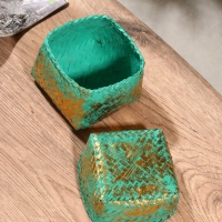 Корзинка плетеная "Голден мини" 12х12х10 см, голубой