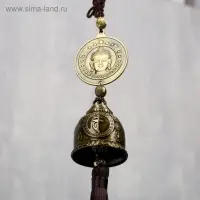 Колокольчик металл "Монета с буддой" 1 колокол d=4,8 см 39х5,3х4,8 см