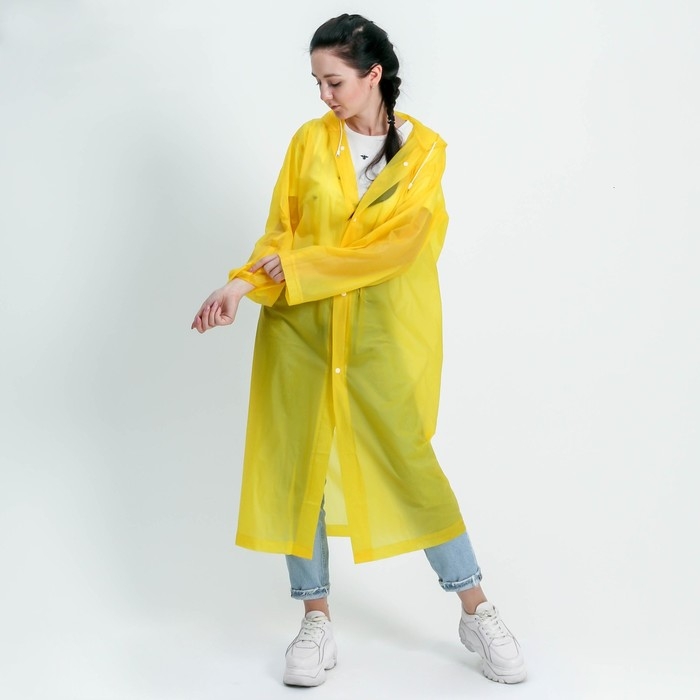 Дождевик взрослый плащ &laquo;Погода, которую мы заслужили&raquo;, размер универсальный, размер 42-48, 60 х 110 см, цвет жёлтый