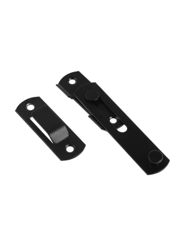 Шпингалет накладной ТУНДРА, прямой, 100 мм, черный