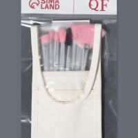 Набор кистей для макияжа, 10 предметов, 16.5 см, в чехле, белый