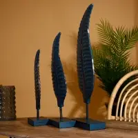 Интерьерный декор &laquo;Листья&raquo;, набор 3 шт., 50, 40, 35 см, дерево албезия