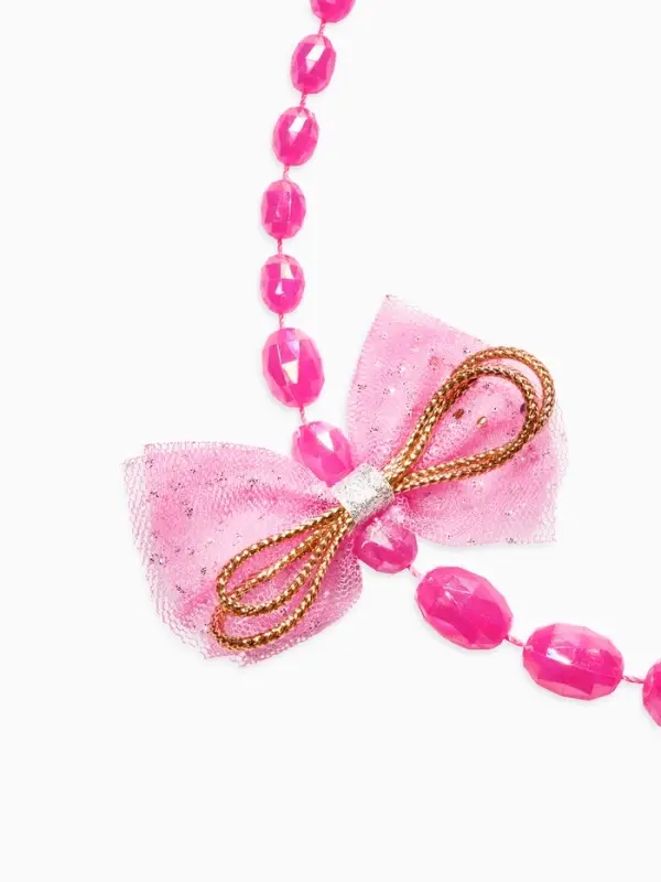 Бусы детские Выбражулька &laquo;Бант&raquo;, граненые бусины, 40 см, цвет розовый