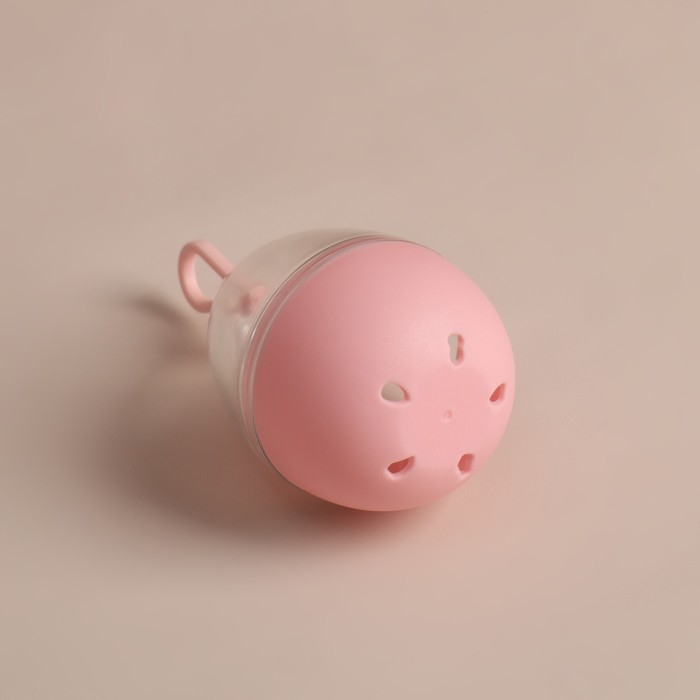 Спонж для макияжа &laquo;Капля&raquo;, 6 &times; 4 см, увеличивается при намокании, в футляре, цвет нежно-розовый