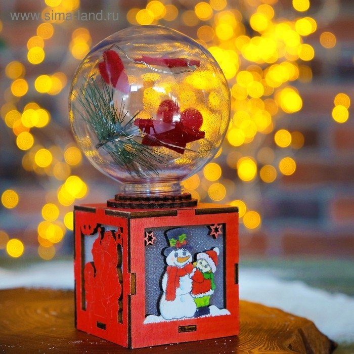 Декор с подсветкой "Новогодний шар" 7,5&times;7,5&times;14 см