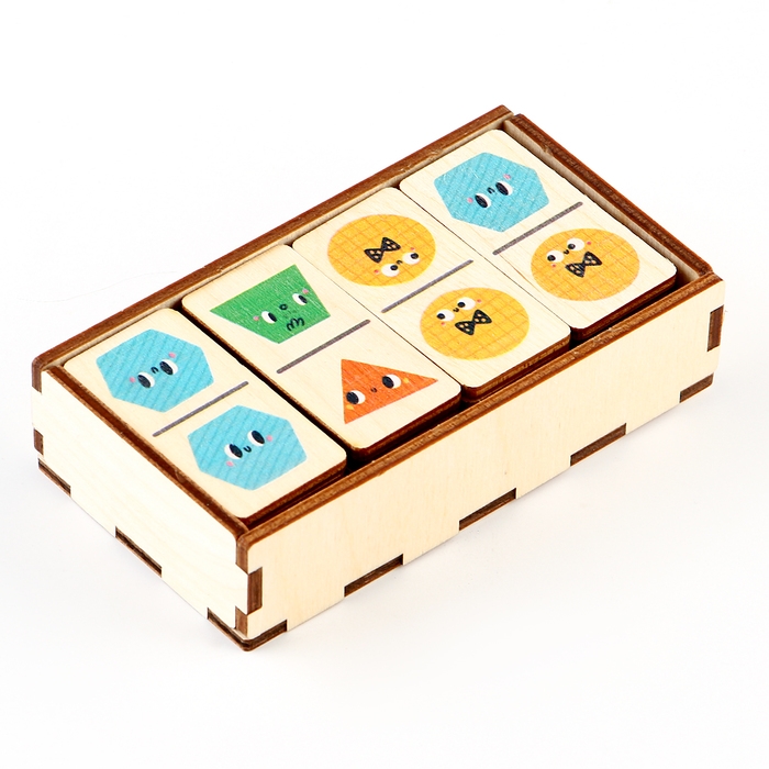 Домино деревянное &laquo;Фигуры&raquo; 28 фишек 50х25 мм