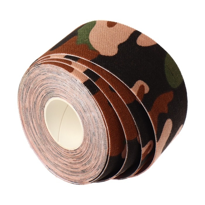 Кинезио - тейп, 3,8 см &times; 5 м, цвет камуфляж