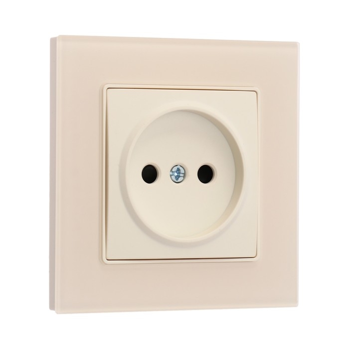 Розетка одноместная TOT Matte Glass, 10 А, скрытая, без з/к, стекло, бежевая Розетка одноместная TOT Matte Glass, 10 А, скрытая, без з/к, стекло, бежевая