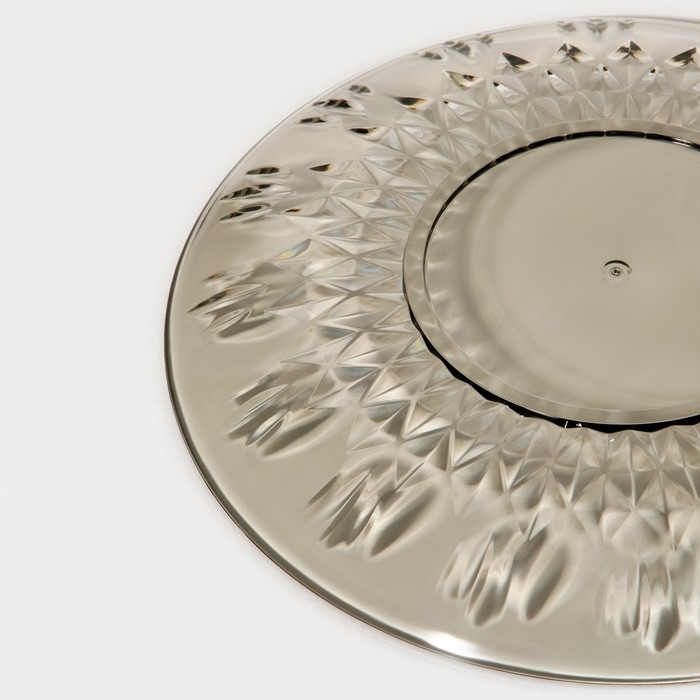 Тарелка &laquo;Грани&raquo;, d=20 см, цвет коричневый