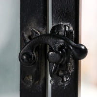 Подсвечник металл, стекло "Этна" чёрный набор 2 шт 19х19х39 см, 14х14х27 см