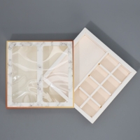 Коробка под 8 конфет и шоколад с ячейками, кондитерская упаковка, &laquo;Мрамор&raquo; 18 х 18 х 4 см