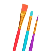 Набор кистей Синтетика 3 штуки ЗХК "Цветик" №10 (круглая №: 5; плоские №: 6,14) Набор кистей Синтетика 3 штуки ЗХК "Цветик" №10 (круглая №: 5; плоские №: 6,14)