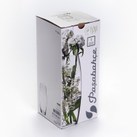 Ваза для цветов &laquo;Бабочки&raquo; стеклянная, прозрачная, 26 см. 1,7 л.