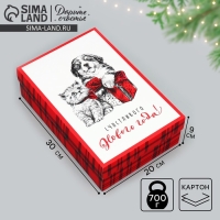 Коробка подарочная новогодняя складная &laquo;Счастливого Нового года!&raquo;, 30 х 20 х 9 см, Новый год