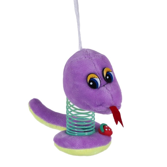 Новый год! Мягкая игрушка &laquo;Змейка с пружиной&raquo; на подвесе, 9 см, цвет МИКС