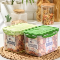 Контейнер пищевых Good & Good, с герметичной крышкой , 2,2 л, цвет прозрачный, крышка МИКС