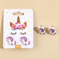 Серьги &laquo;Единорог&raquo; гвоздики, 6х9 см