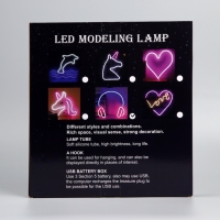 Неоновая вывеска &laquo;Наушники&raquo; 27 x 27 см, USB, свечение розово-синее