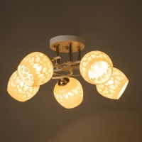 Люстра "Фания" 5хЕ27 40Вт бело-золотой 58х58х27 см BayerLux Люстра "Фания" 5хЕ27 40Вт бело-золотой 58х58х27 см BayerLux
