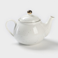 Чайник фарфоровый заварочный Доляна &laquo;Млечный путь&raquo;, 900 мл, цвет белый в крапинку