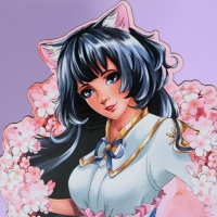 Фигурка аниме &laquo;Девушка в цветах&raquo;, 11,7 х 15 см, дерево