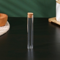 Колба стеклянная для заваривания с пробкой из бамбука &laquo;Алхимия&raquo;, 2&times;12 см, набор, 12 шт