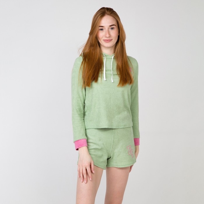 Костюм женский (толстовка и шорты), цвет мята, р-р 42