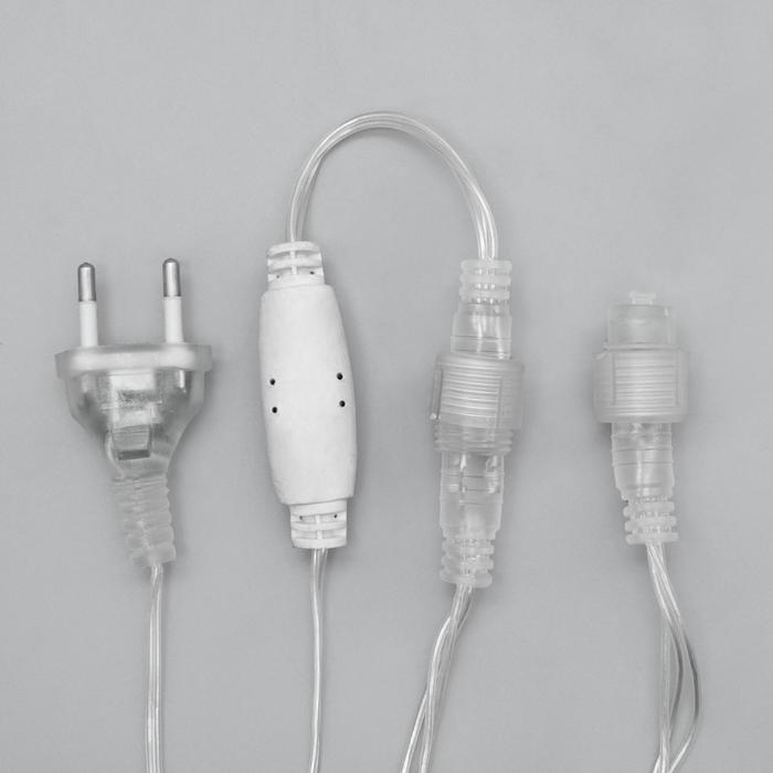 Гирлянда &laquo;Сеть&raquo; 2 &times; 1.5 м, IP44, УМС, прозрачная нить, 192 LED, свечение белое, 220 В