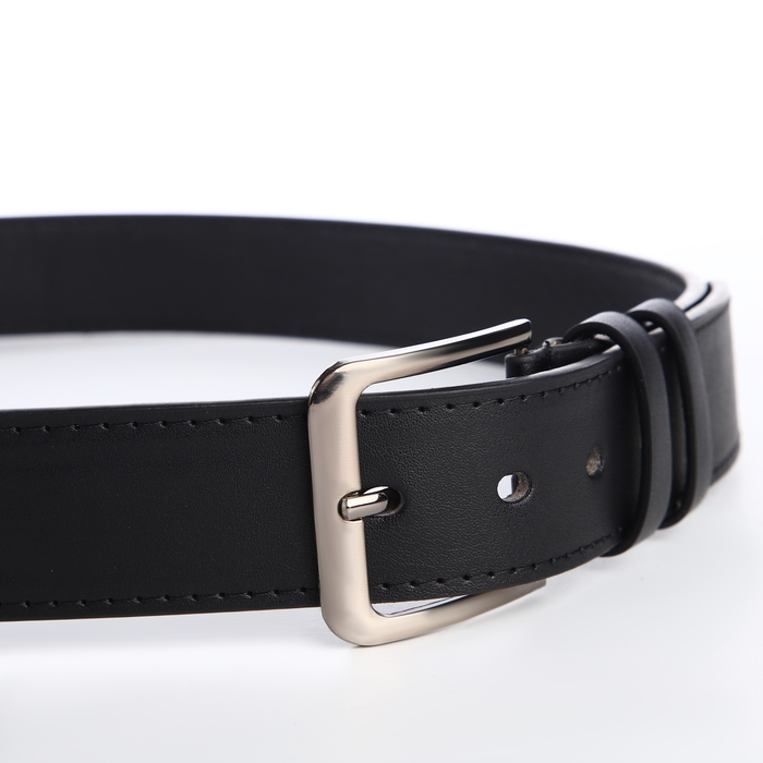 Ремень мужской, ширина 4 см, винт, пряжка металл, цвет чёрный