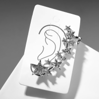 Серьга «Кафф» десять звёзд со стразами, цвет белый в серебре Серьга «Кафф» десять звёзд со стразами, цвет белый в серебре