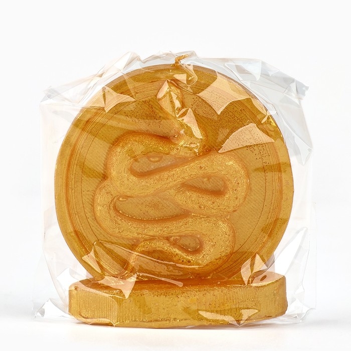 Свеча новогодняя &laquo;Змея в кругу&raquo;, на Новый год, золотая, 66 х 69 х 27