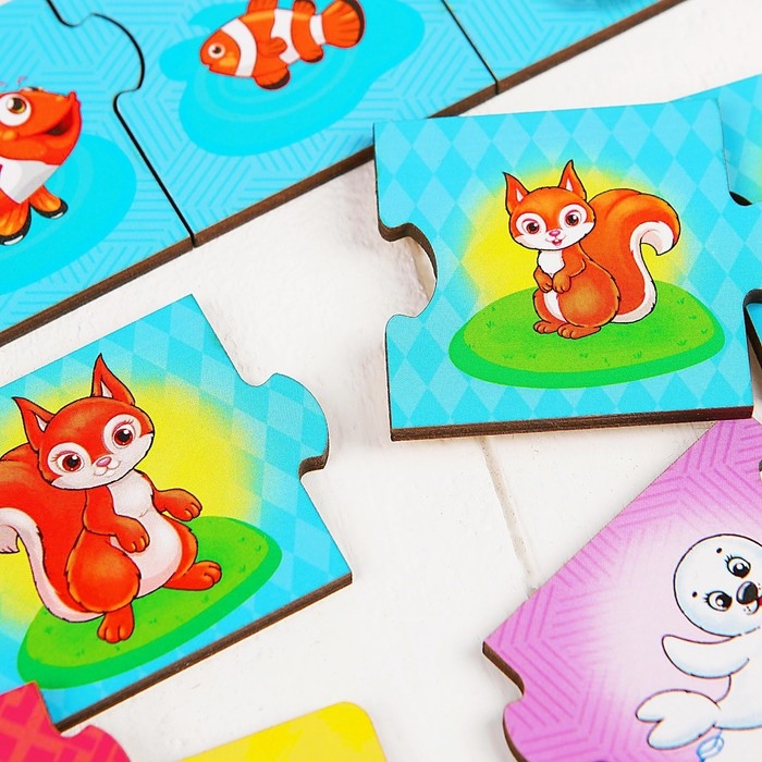 Набор&raquo;Мама, малыш, жилище&raquo;, (пазл-тройной), элемент 5,5 &times; 5,5 см, 16 мини-пазлов