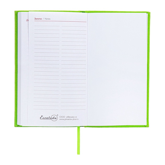 Еженедельник датированный 2025 года, 85х145 мм, 64 листа ESCALADA, твердая обложка из искусственной кожи, блинтовое тиснение, блок 70 г/м&sup2;, зелёный