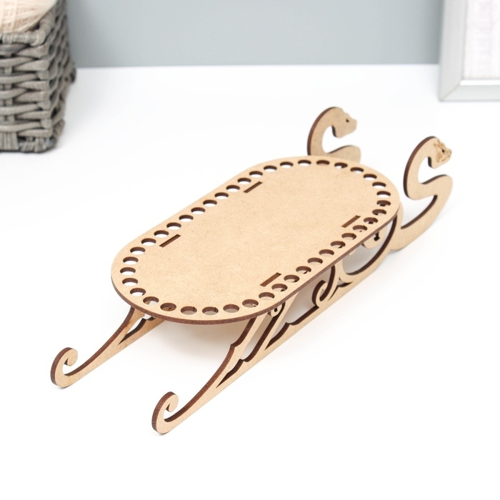 Заготовка для вязания "Сани. Вид 7" набор 3 детали, донышко 20х10 см