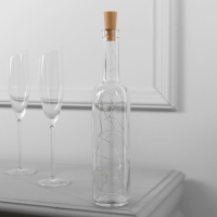 Гирлянда &laquo;Нить&raquo; 2 м роса с пробкой, IP20, серебристая нить, 20 LED, батарейки LR44х3 (в комплекте), свечение тёплое белое