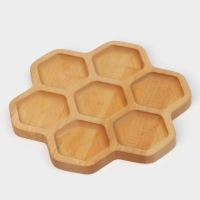 Менажница Adelica &laquo;Соты&raquo;, 7 секций, d=27&times;1,8 см, берёза