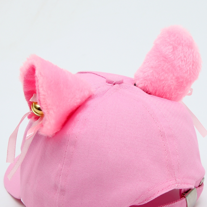 Кепка детская для девочки &laquo;Китти&raquo;, с ушками, цвет розовый, р-р 52-54, 5-7 лет