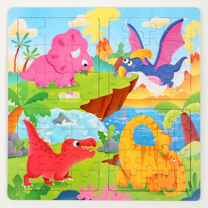 Доска магнитно-маркерная + пазлы &laquo;Дракончики&raquo;, 30 &times; 30 &times; 0,5 см