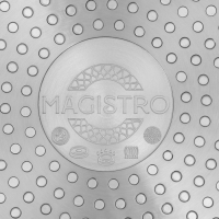 Ковш из нержавеющей стали Magistro &laquo;Rock Stone&raquo;, 1,5 л, d=18 см, h=8 см, с крышкой, антипригарное покрытие, индукция