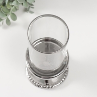 Подсвечник керамика, стекло на 1 свечу "Веллис" d=8 см серебро 10х10х21,5 см Подсвечник керамика, стекло на 1 свечу "Веллис" d=8 см серебро 10х10х21,5 см