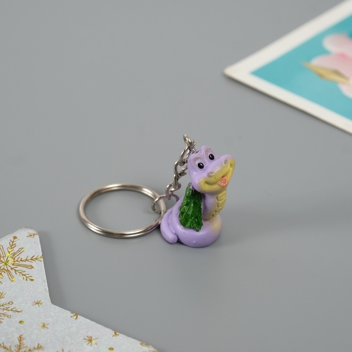 Брелок полистоун "Змейка с ёлочкой" МИКС 2х1,5х2,5 см